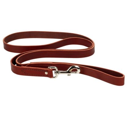 Laisse chien en cuir cousue 3/4" x 72", (choix de couleurs)