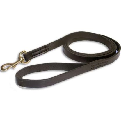 Laisse chien en cuir cousue 3/4" x 72", (choix de couleurs)