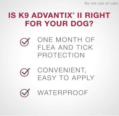 K9 Advantix II Anti puces, tiques et moustiques pour chiens de moins de 4.5 Kg , 4 doses-20996
